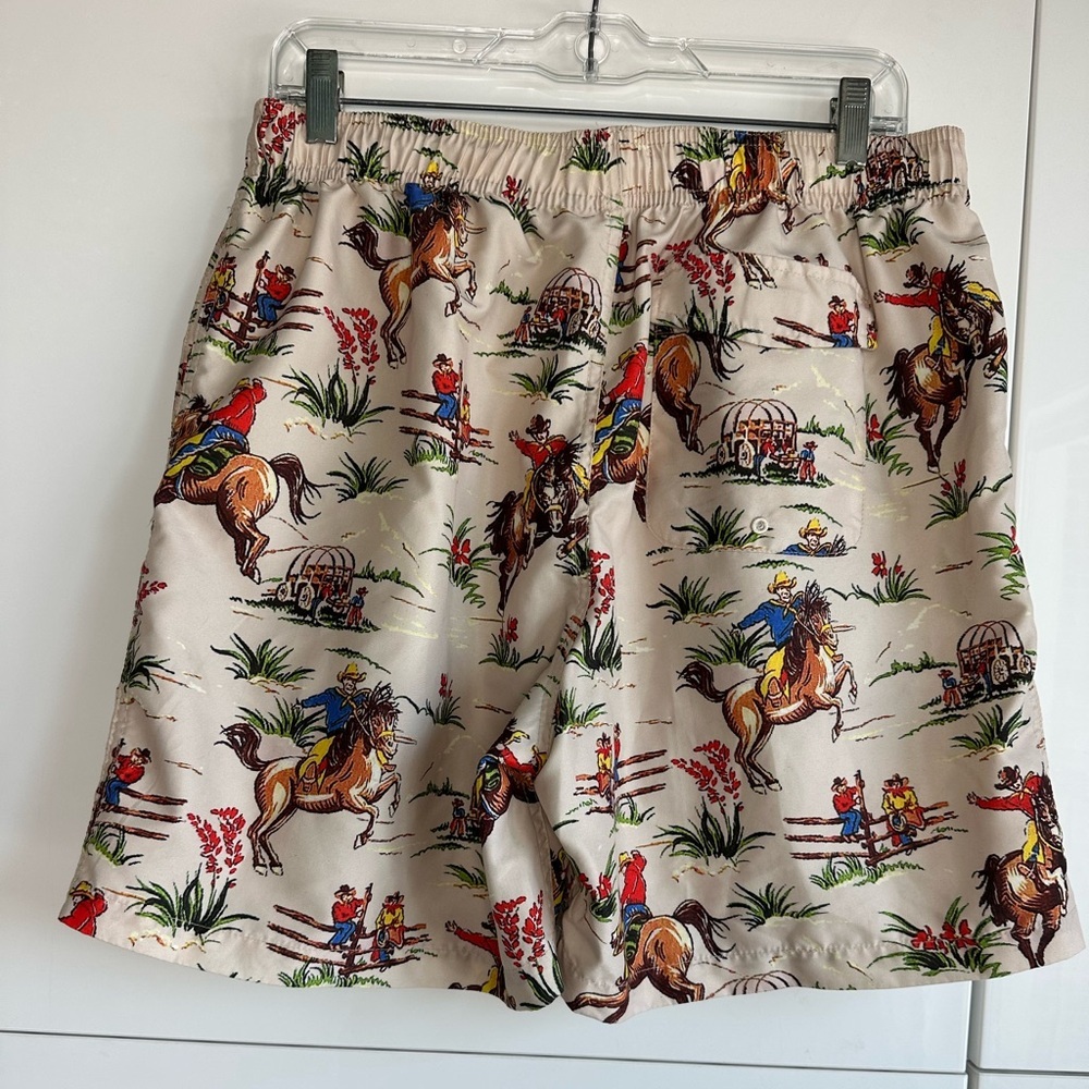 Negative Cowboy Shorts Swim Trunks Size Large Western Ranch Horse Rodeo - Picture 2 of 7